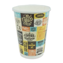 14 oz Desenli Double Wall Karton Bardak - AMBALAJ MAĞAZASI