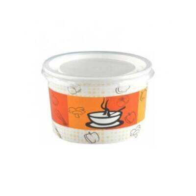 16 oz Karton Çorba Kasesi Kapaklı Set 500 Adet - 1