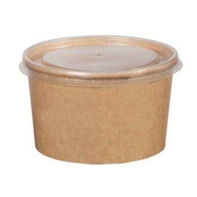 16 oz Kraft Kapaklı Karton Çorba Kasesi 500 Adet - 1