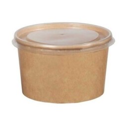16 oz Kraft Kapaklı Karton Çorba Kasesi 500 Adet - OREGO