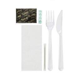 6'lı Lüks Şeffaf Çatal Bıçak Yemek Seti 500 Adet - AMBALAJ MAĞAZASI