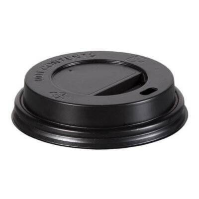 8-9-12 oz Plastik Sıcak İçecek Kapağı Siyah 1000 Adet - 2