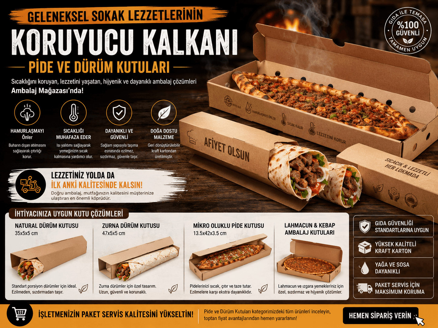 Geleneksel Lezzeti ve Çıtırlığı Koruyan Çözüm: Pide ve Dürüm Kutuları