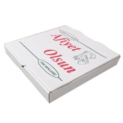 Beyaz Oluklu Pizza Kutusu 30X30X4 Cm 100 Adet - AMBALAJ MAĞAZASI