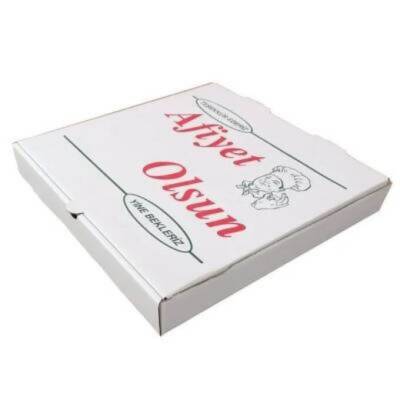 Beyaz Oluklu Pizza Kutusu 33X33X4 Cm 100 Adet - 3