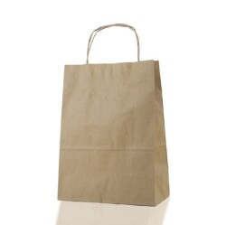 Burgu Saplı Kraft Çanta 19x24x9 cm - AMBALAJ MAĞAZASI