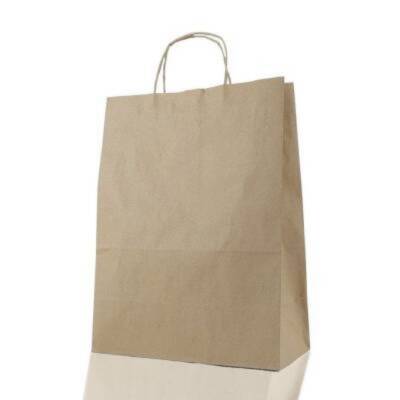 Burgu Saplı Kraft Çanta 22x28x11 cm - 1