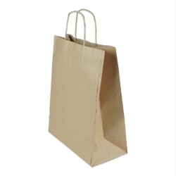 Burgu Saplı Kraft Çanta 25x28x14 cm - AMBALAJ MAĞAZASI
