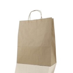 Burgu Saplı Kraft Çanta 25x31x12 cm - AMBALAJ MAĞAZASI