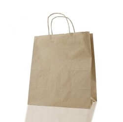 Burgu Saplı Kraft Çanta 27x29x16 cm - AMBALAJ MAĞAZASI