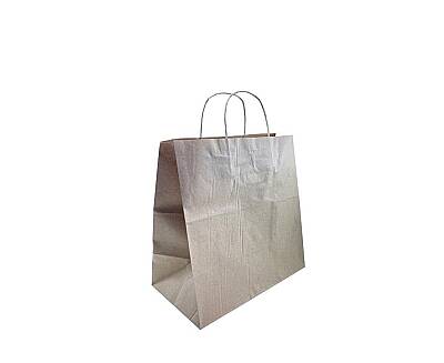 Burgu Saplı Kraft Kağıt Çanta 28 X 29 X 17 cm - 1