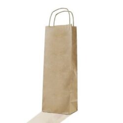 Burgu Saplı Kraft Şişe Çantası 12x36x8 cm - 2