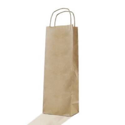Burgu Saplı Kraft Şişe Çantası 12x36x8 cm - 3