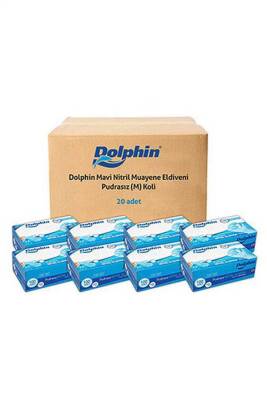 Dolphin Mavi Nitril Eldiven Pudrasız (M) 100lü Paket - 2