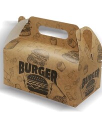 Hamburger Taşıma Kutusu Baskılı 200 Adet - AMBALAJ MAĞAZASI