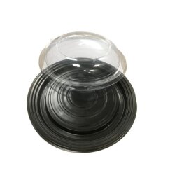 Kapaklı Siyah Waffle Kasesi 300 Adet - 2