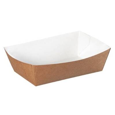 Kraft Karton Kayık Tabak Büyük 9x15x5 cm - 1