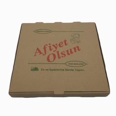 Kraft Oluklu Pizza Kutusu 26X26X4 Cm 100 Adet - 1