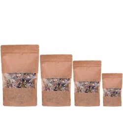 Kraft Pencereli Kilitli Doypack 25x34x6 cm 1500 gr - 2