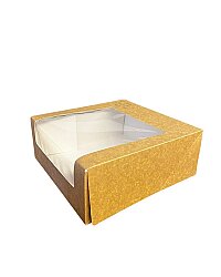 Kutu Turta Pencereli 30,5x30,5x13 Cm Kraft 50 Adetli - AMBALAJ MAĞAZASI