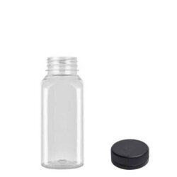 Plastik Köşeli Şeffaf Şişe Kapaklı 250 ml 220 Adet - 2