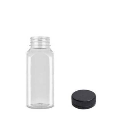 Plastik Köşeli Şeffaf Şişe Kapaklı 250 ml 220 Adet - 2