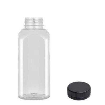 Plastik Köşeli Şeffaf Şişe Kapaklı 500 ml 150 Adet - 1