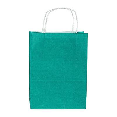 Yeşil Burgu Saplı Büyük Boy Kağıt Çanta 32x40x12 cm - 2