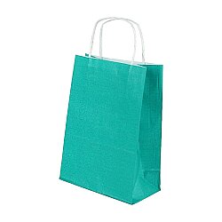 Yeşil Burgu Saplı Büyük Boy Kağıt Çanta 32x40x12 cm - AMBALAJ MAĞAZASI